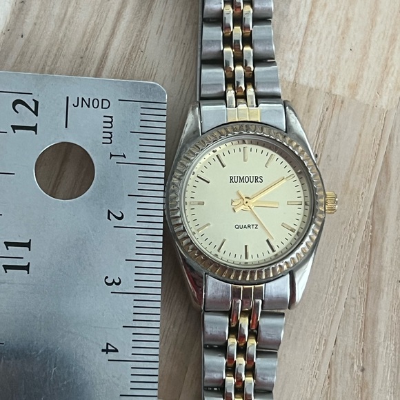 Rumours Ladies Watch Two Tone Bracelet Gold Tone Dial Gold Hands Markers - Picture 13 of 14